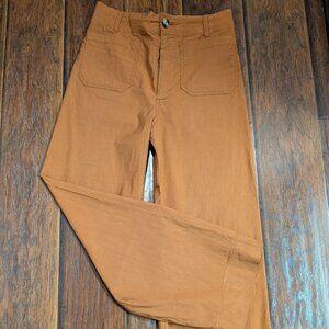 Maeve The Colette Pants, Linen Blend, Wide Leg, High Rise size 30 T